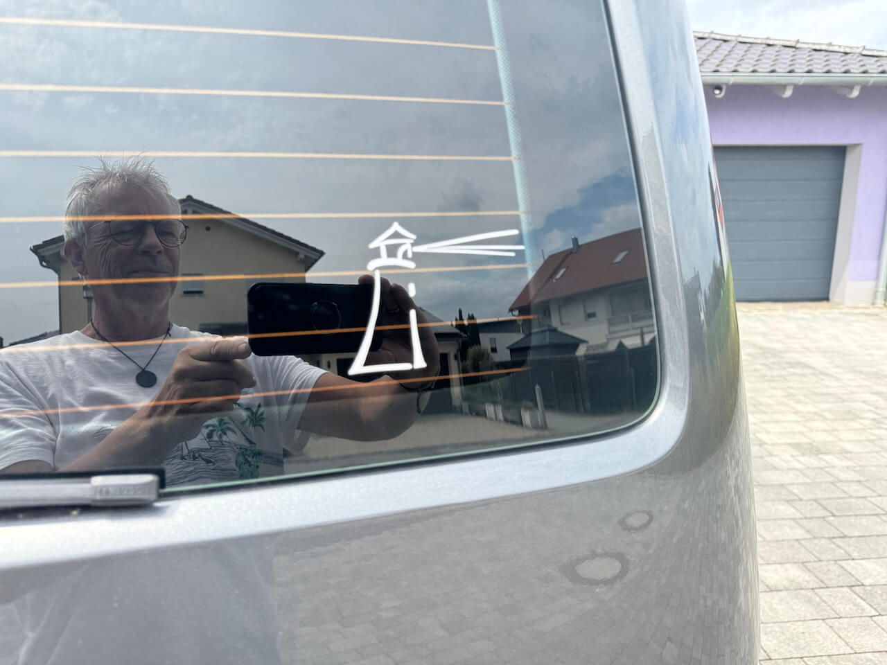Lichtweiser Aufkleber silber
